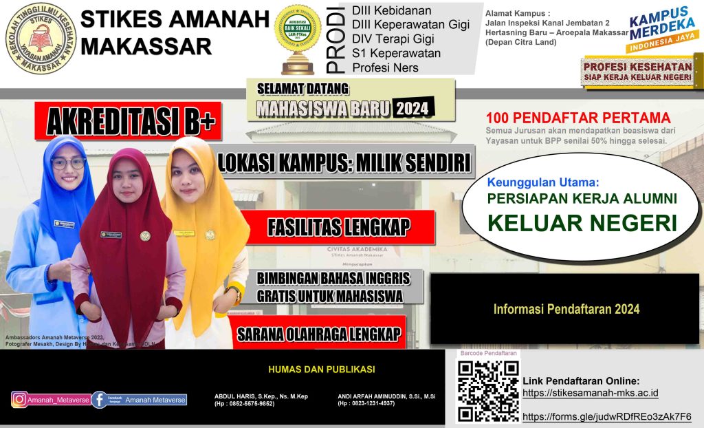 Brosur Pendaftaran STIKES Amanah Makassar 2024 Penerimaan Mahasiswa Baru